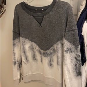 Tie dye fleece crew neck